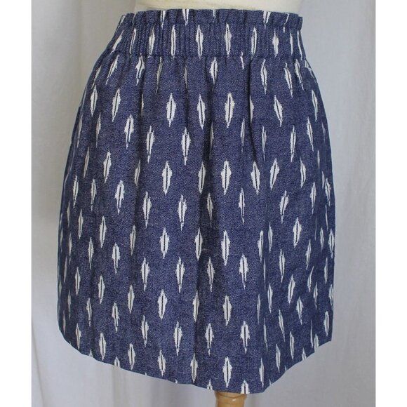 J CREW FACTORY Dresses & Skirts - J CREW FACTORY PRINTED LINEN COTTON SIDEWALK MINI SKIRT BLUE SIZE 4  NEW 42251